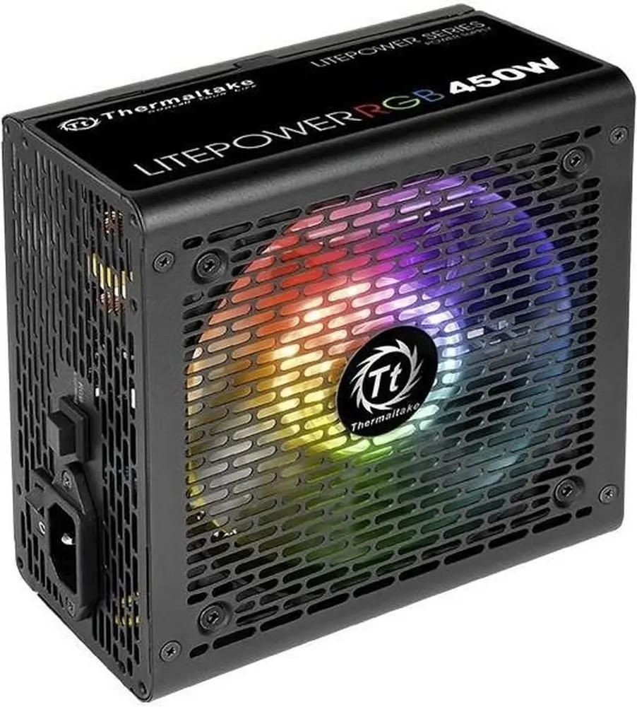 Блок питания Thermaltake Litepower RGB 450,  450Вт,  120мм,  черный, retail [ps-ltp-0450nhsane-1]